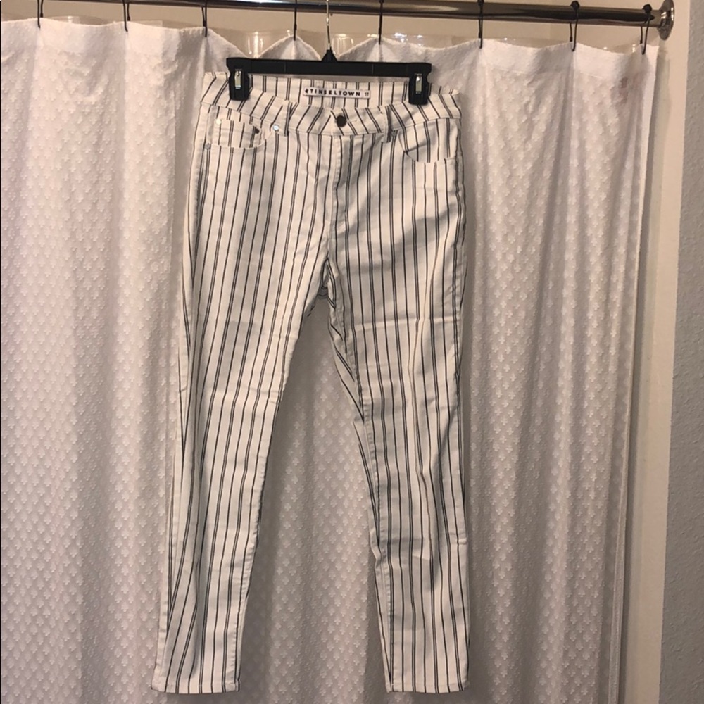 Pinstripe mid ride pants